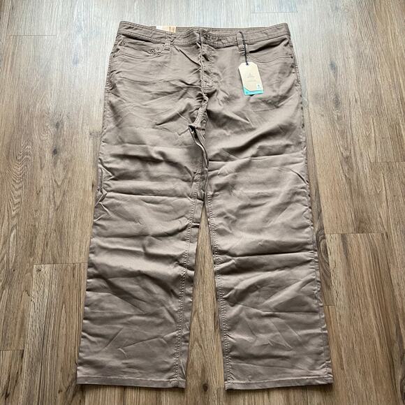 Prana Bridger Jean Men's 42x28 Mud Brown Slim Fit Straight Leg Stretch Denim - Picture 1 of 7